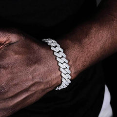 Men's Flap Clasp Diamond Cuban Bracelet #CHAC001