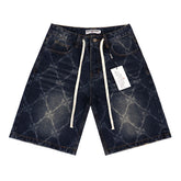 Patterns Denim Shorts #8682