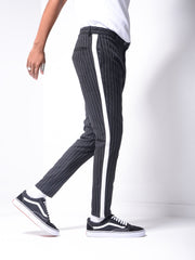 MODP Black Ankle Pants Bold Stripes