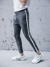 MODP Grey Ankle Pants Bold Stripes