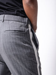 MODP Grey Ankle Pants Bold Stripes