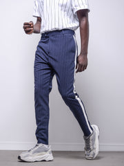 MODP Navy Ankle Pants Bold Stripes