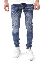 MODP Full Rhinestone Blue Jeans