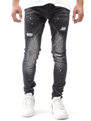 MODP Full Rhinestone Black Jeans