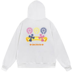Letter Cross Pattern Hoodie #B103