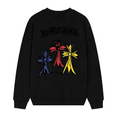 Letter Cross Pattern Sweatshirt #D42