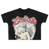 Angel Rhinestone Cropped Tee
