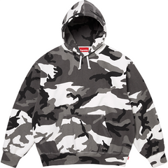 Satin Applique Hooded Sweatshirt 'Woodland Camo'