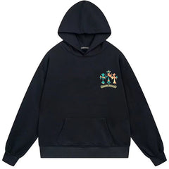 Letter Cross Pattern Hoodie #B100
