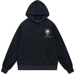 Letter Cross Pattern Hoodie #B98