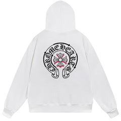 Letter Cross Pattern Hoodie #B85