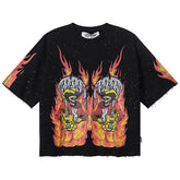 On Fire F-Terry Cropped Tee