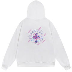 Letter Cross Pattern Hoodie #B02