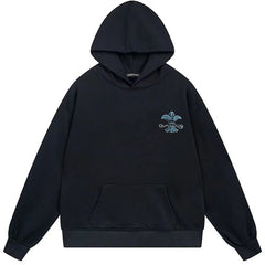Letter Cross Pattern Hoodie #B39