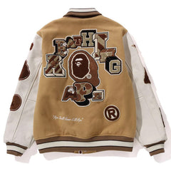 Leather Long Sleeve Baseball Jacket
