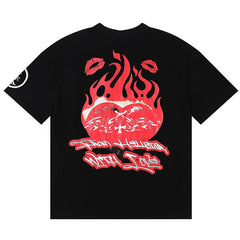 Letter Printed T-Shirt Black
