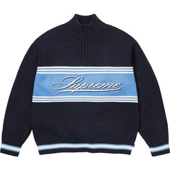 Script Stripe Half Zip Sweater