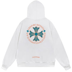 Letter Cross Pattern Hoodie #B83