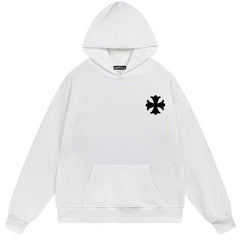 Letter Cross Pattern Hoodie #B87