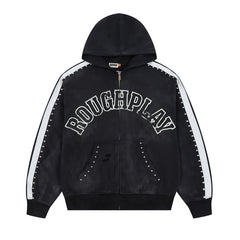 Letter Pattern Zipper Hoodie #R132