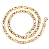 Men's Lobster Clasp Stainless Steel Figaro Necklace #CHA074