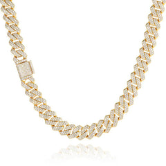 Men's Full Diamond Cuban Chain Personality Zircon Necklace #CHAC001