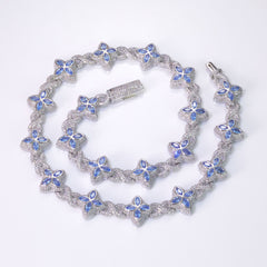 Women's Four-leaf Clover Cuban Zircon Necklace #CHA295
