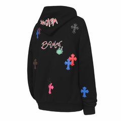 CH Letter Cross Pattern Hoodie #L3107