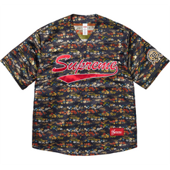 Floral Jacquard Baseball Jersey