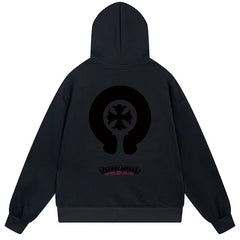 Letter Cross Pattern Hoodie #B87