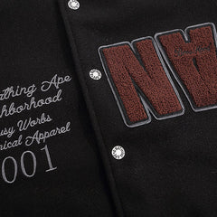 Leather Long Sleeve Baseball Jacket