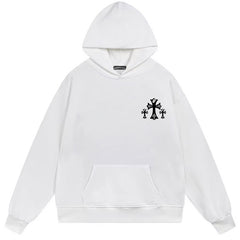Letter Cross Pattern Hoodie #B15