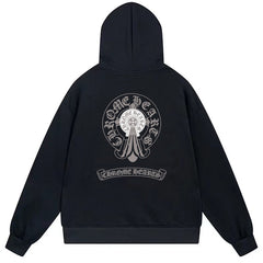 Letter Cross Pattern Hoodie #B98