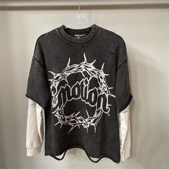 “Barbed Wire” thermal Long Sleeve Tee