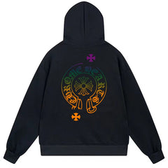 Letter Cross Pattern Hoodie #B52