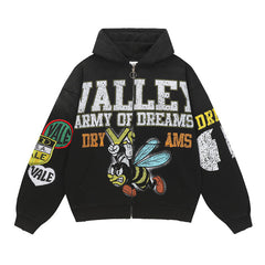 Letter Pattern Hoodie #V3446