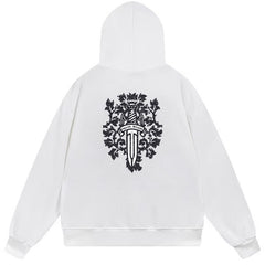 Letter Cross Pattern Hoodie #B80