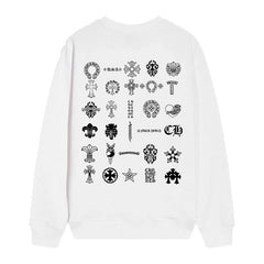 Letter Cross Pattern Sweatshirt #D18