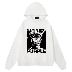 Logo Pattern Printed Hoodie