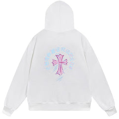 Letter Cross Pattern Hoodie #B50