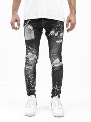 MODP Randomly Distressed Black Jeans