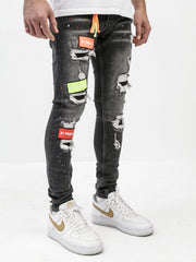 MODP Black Patchy Jeans