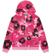 Cotton Wreath Camouflage Zipper Hoodie