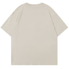 Flocked Letters Pattern T-Shirts