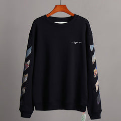 Classic Monet Oil Painting Arrow Round Neck Pullover Sweatshirts