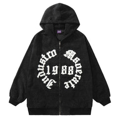 MODP TIFO Embroidered Letter Cardigan Hoodie