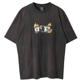 High Street Burning Dollar Print T-Shirt