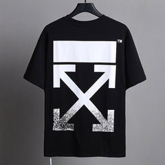 Black and white printed arrow pattern T-Shirts