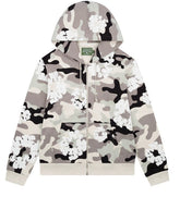 Cotton Wreath Camouflage Zipper Hoodie