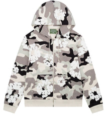 Cotton Wreath Camouflage Zipper Hoodie